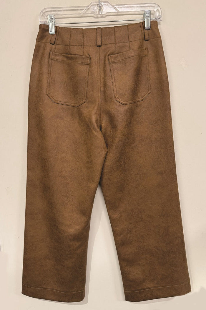 Vegan Leather Wide Leg Pant