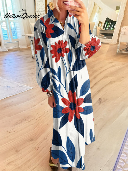 Women's Flowers With Leaves Art Print Dress