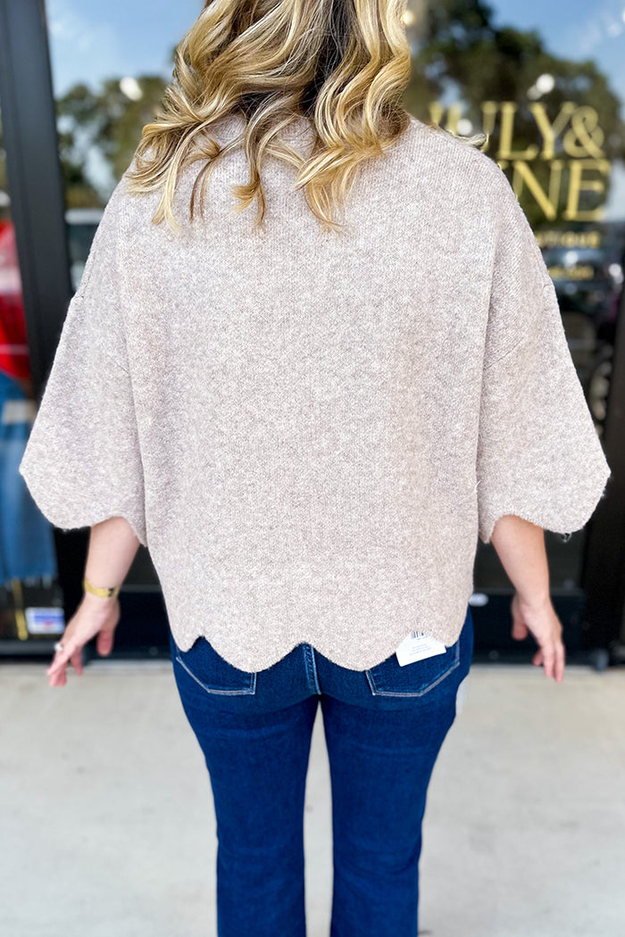 Casual Scalloped Sweater Top