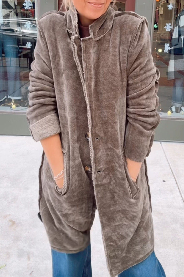 Vintage Pocket Distressed Oversized Coat