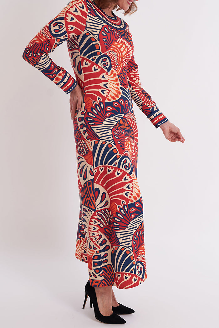 Bohemian Geometric Print Maxi Dress