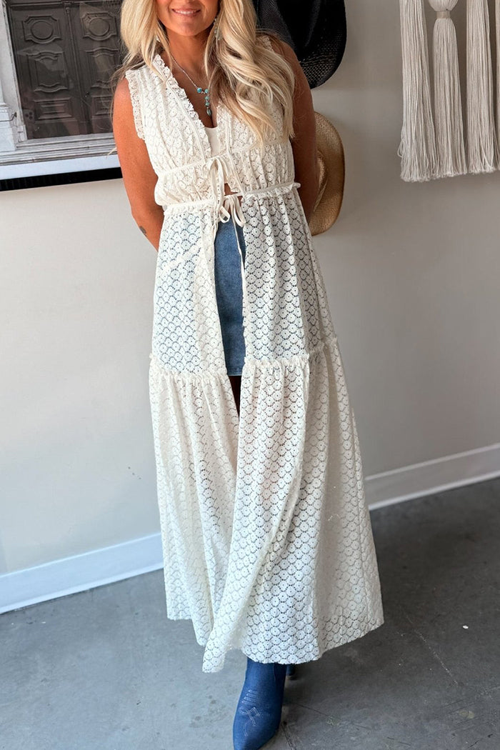 Sleeveless Crochet Lace Maxi Top