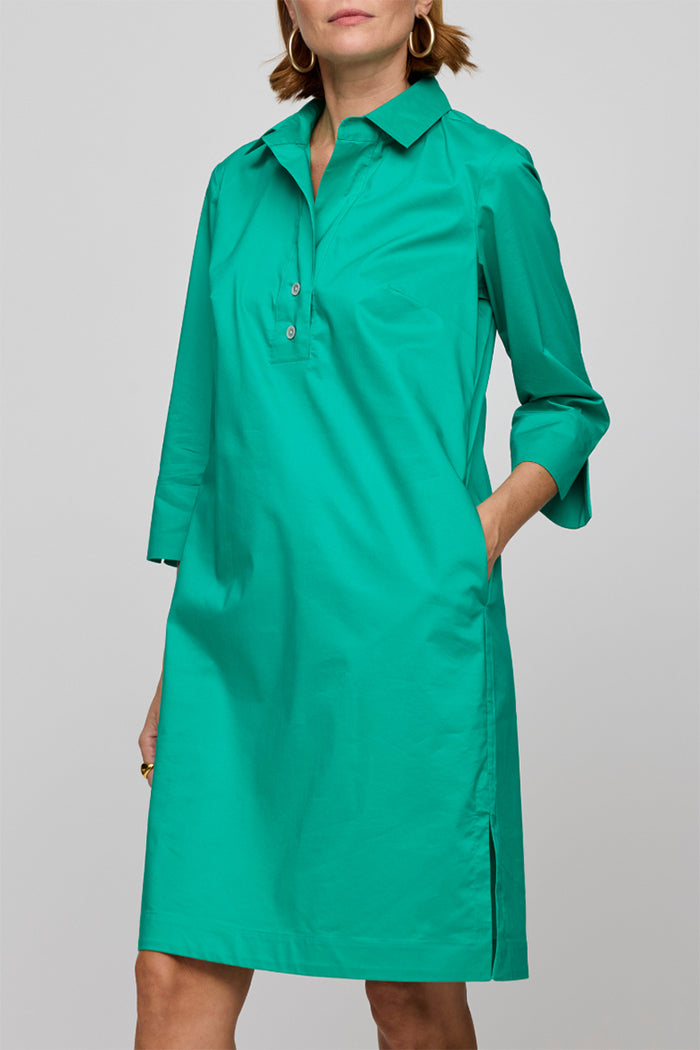 3/4 Sleeve Pocket Shirt Dress