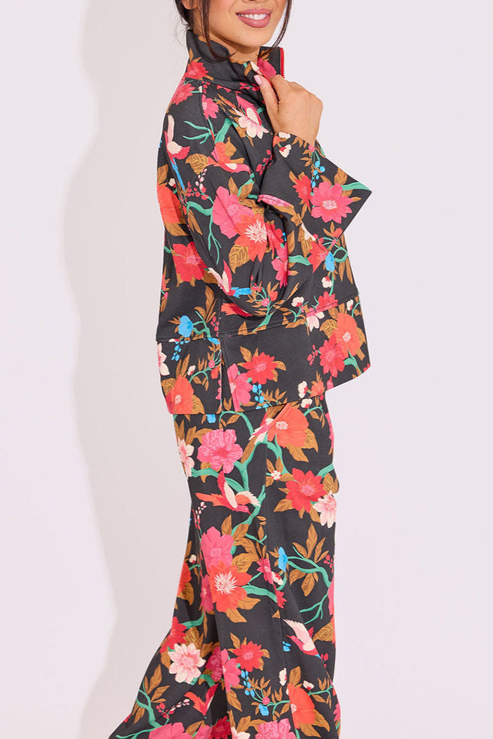 Half-Zip Floral Tracksuit Set