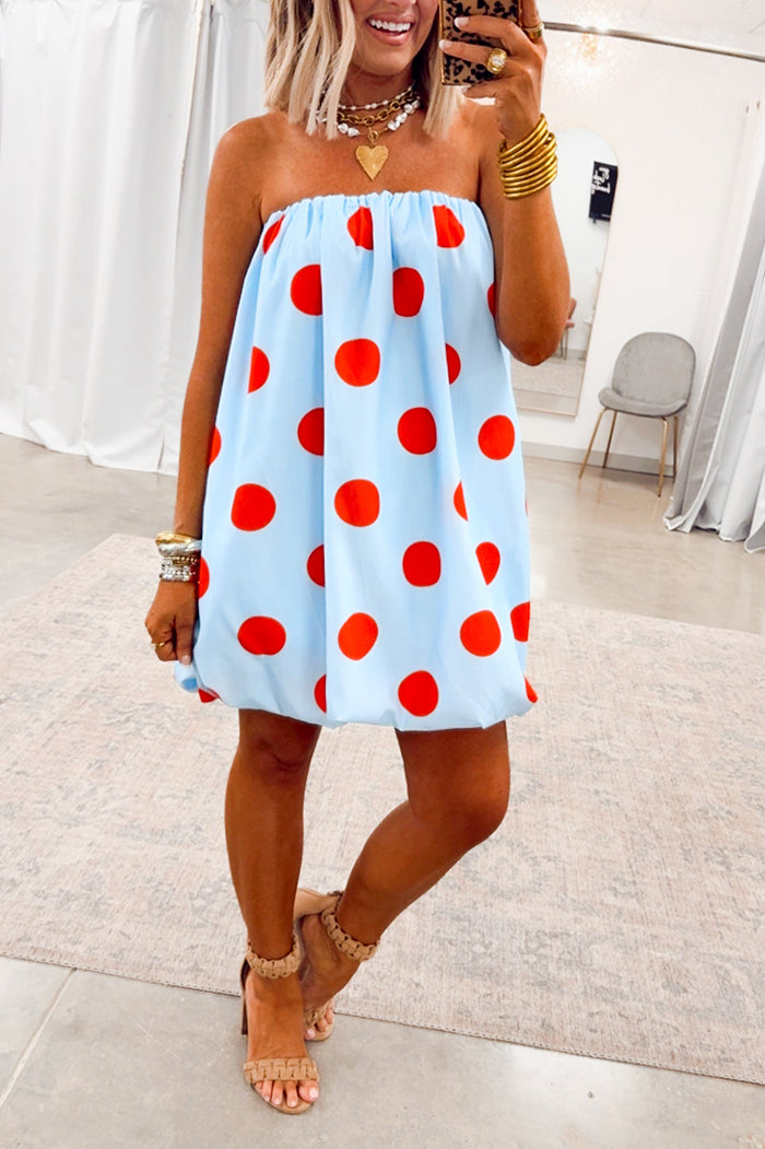 Darling Polka Dot Bubble Hem Dress