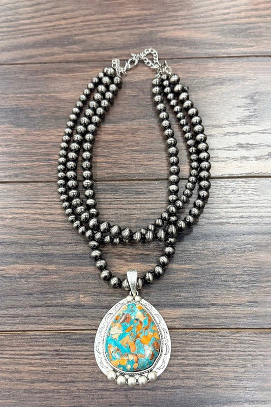 Driftstone Multi Strand Pendant Necklace