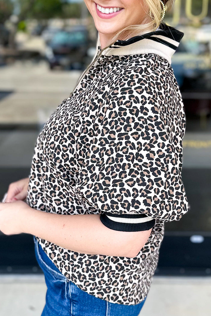 Zip Up Cheetah Top