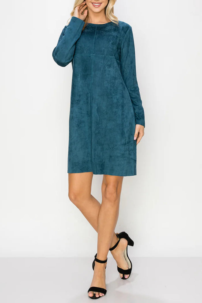 Faux Stretch Suede Dress