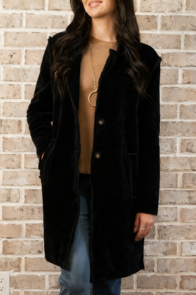 Vintage Pocket Distressed Oversized Coat