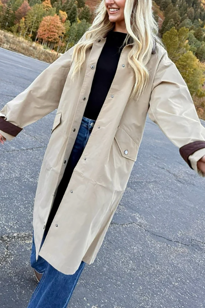 Casual Corduroy Patchwork Coat