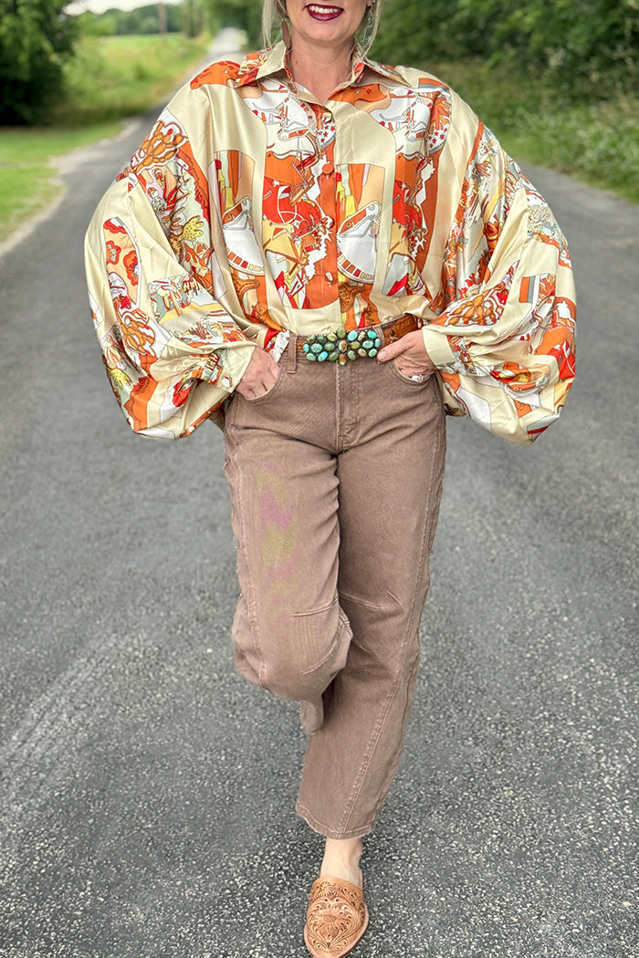 Batwing Sleeve Western Top