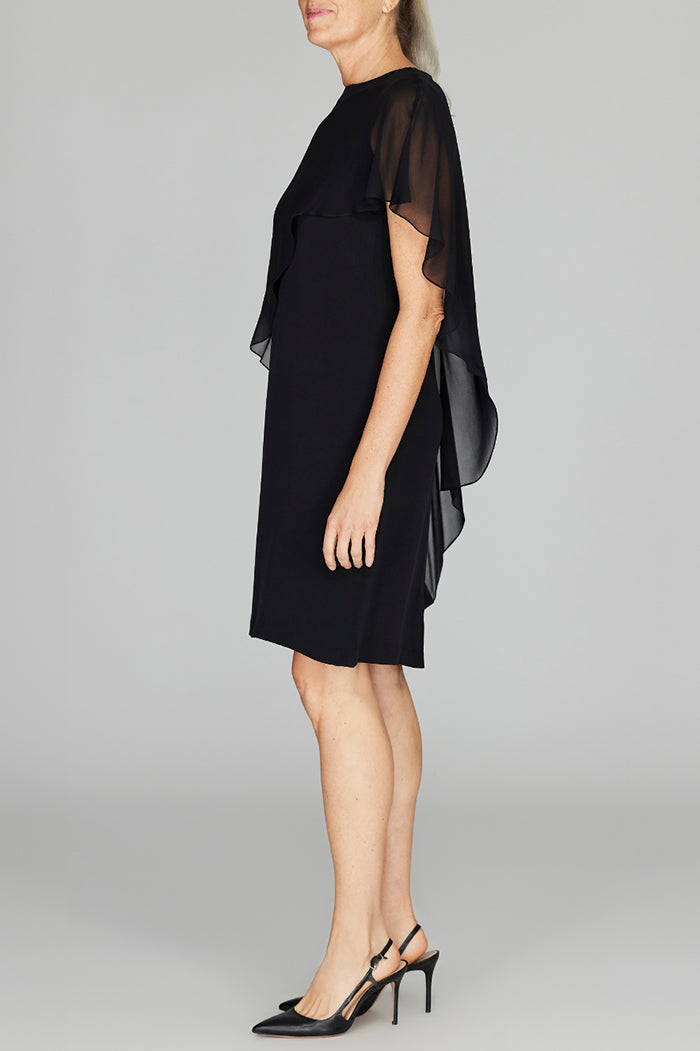 Cape Drape Side Sheath Dress