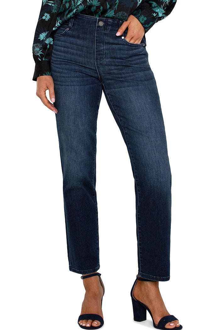 High Waist Slim Straight Denim Jean
