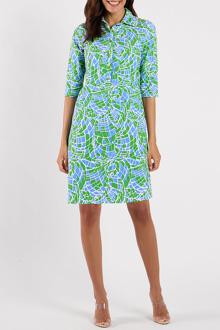 Button Front Print Dress