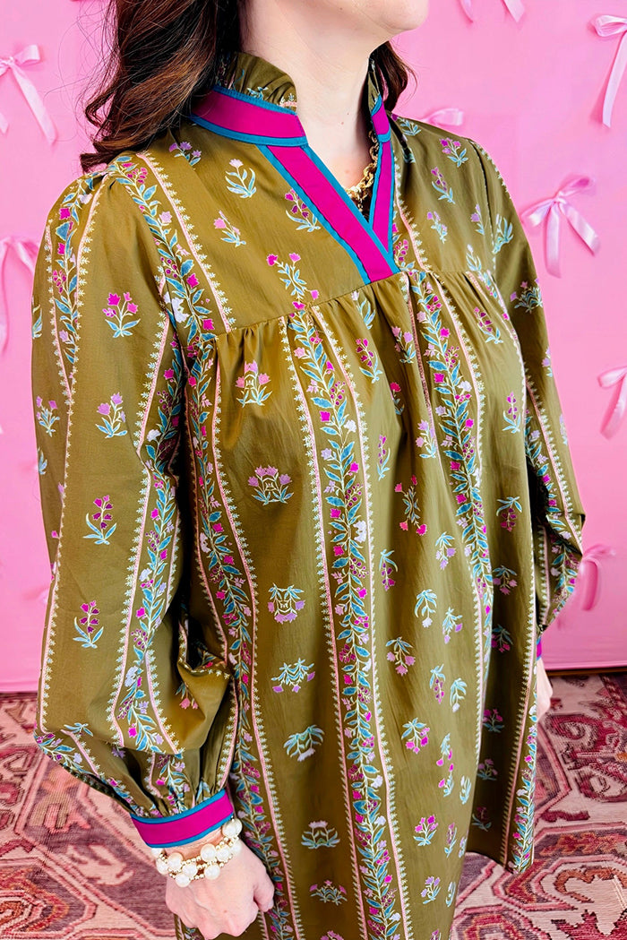 Long Sleeves Lovely Floral Dress