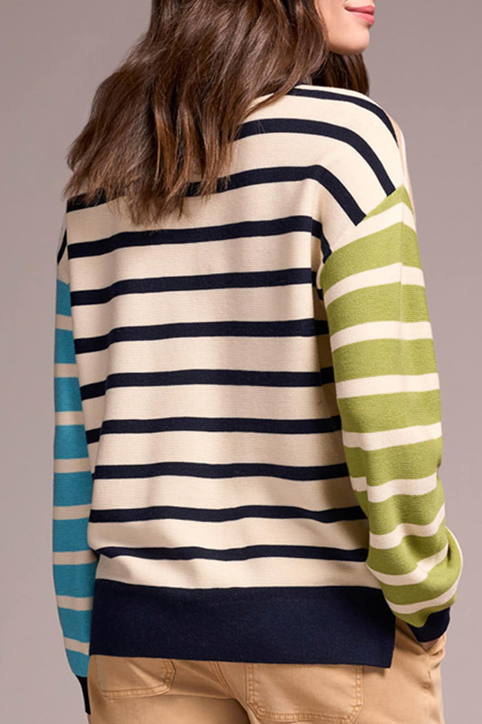 Casual Striped Button Sweater