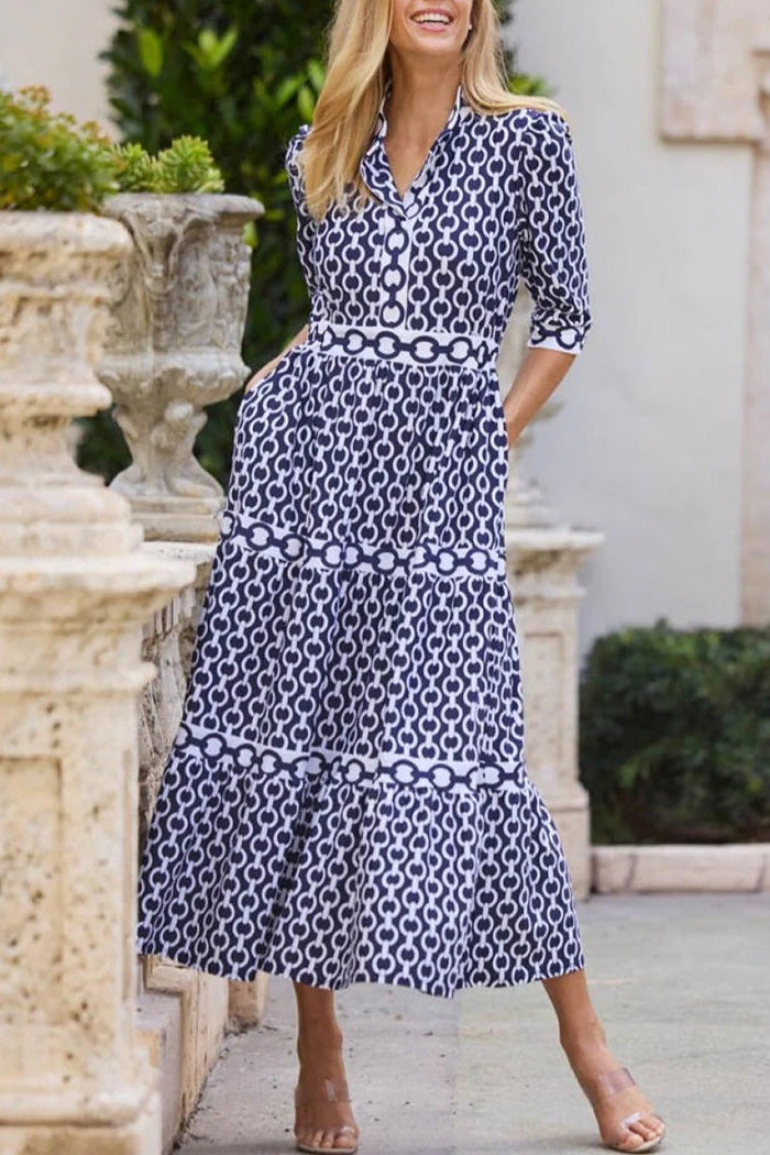 Tiered Ruffle Pocket Maxi Dress