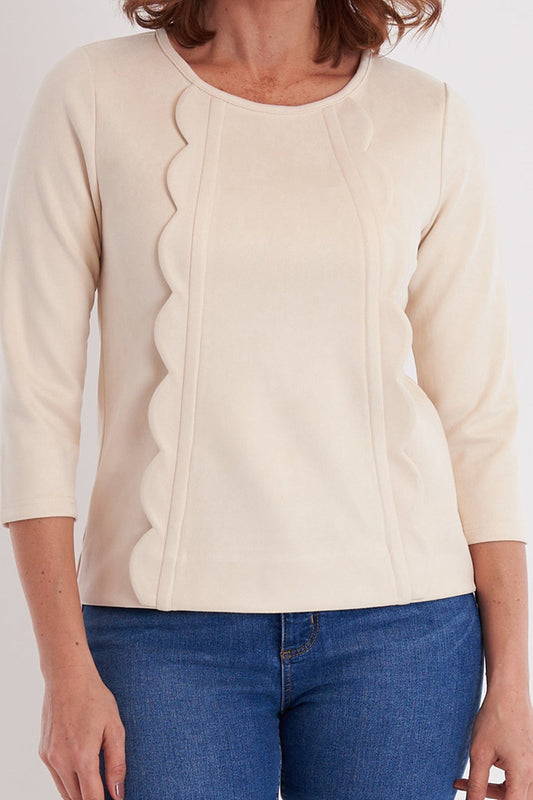 Casual Scallop Edge Detail Top