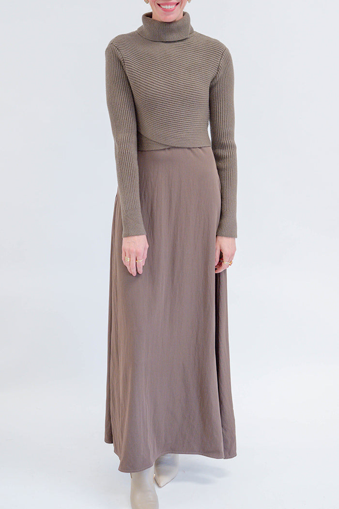 Pocketed Turtleneck Knit Two-Piece Set