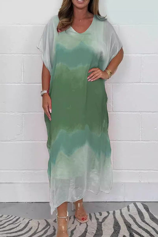 Casual Chiffon Color Block Dress