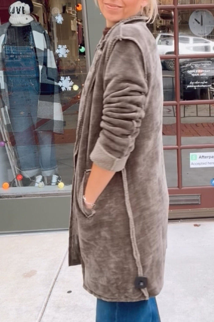 Vintage Pocket Distressed Oversized Coat