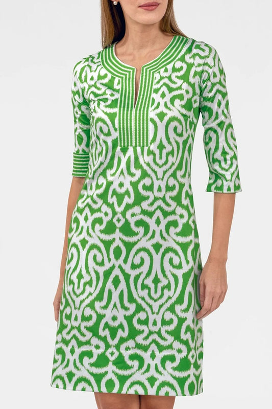 3/4 Sleeve Print A Line Dress