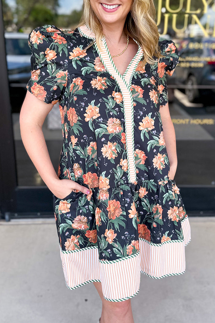 Puff Sleeve Floral Dress