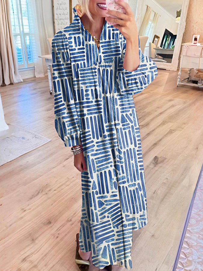 Casual Bold Printed Maxi Dress