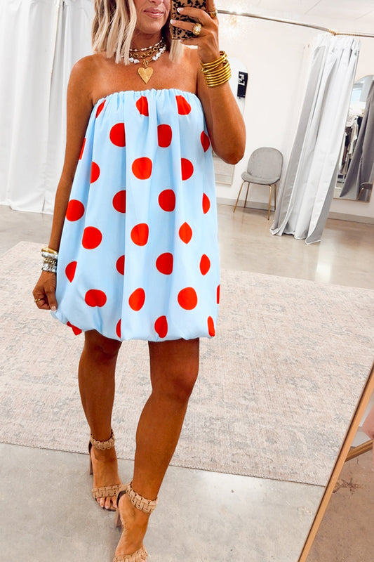 Darling Polka Dot Bubble Hem Dress