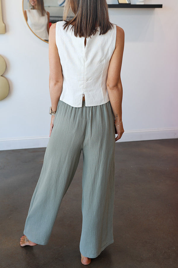 Wide Leg Muslin Pants