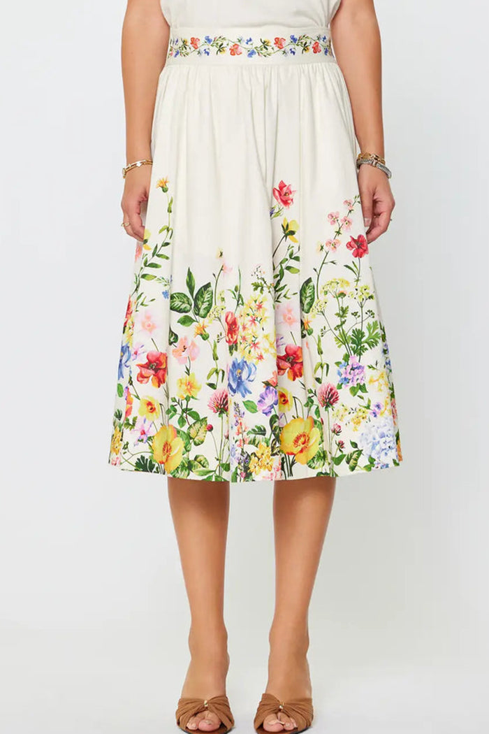 Floral A-Line Midi Skirt