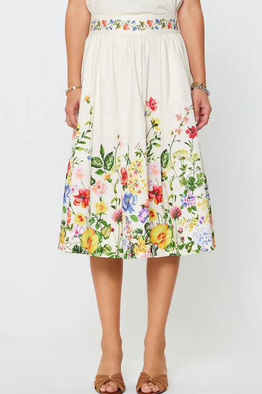 Floral A-Line Midi Skirt