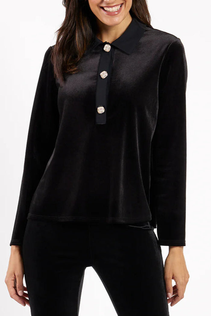 Casual Stretch Velvet Top