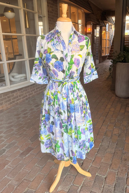 Belted Floral Shirt Dress