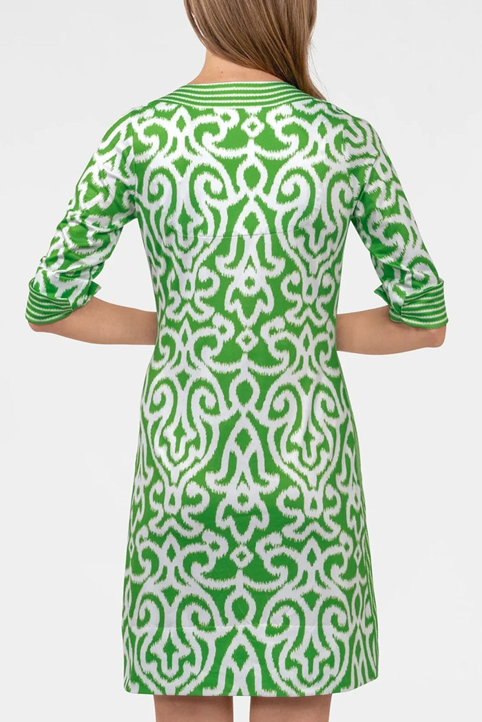 3/4 Sleeve Print A Line Dress