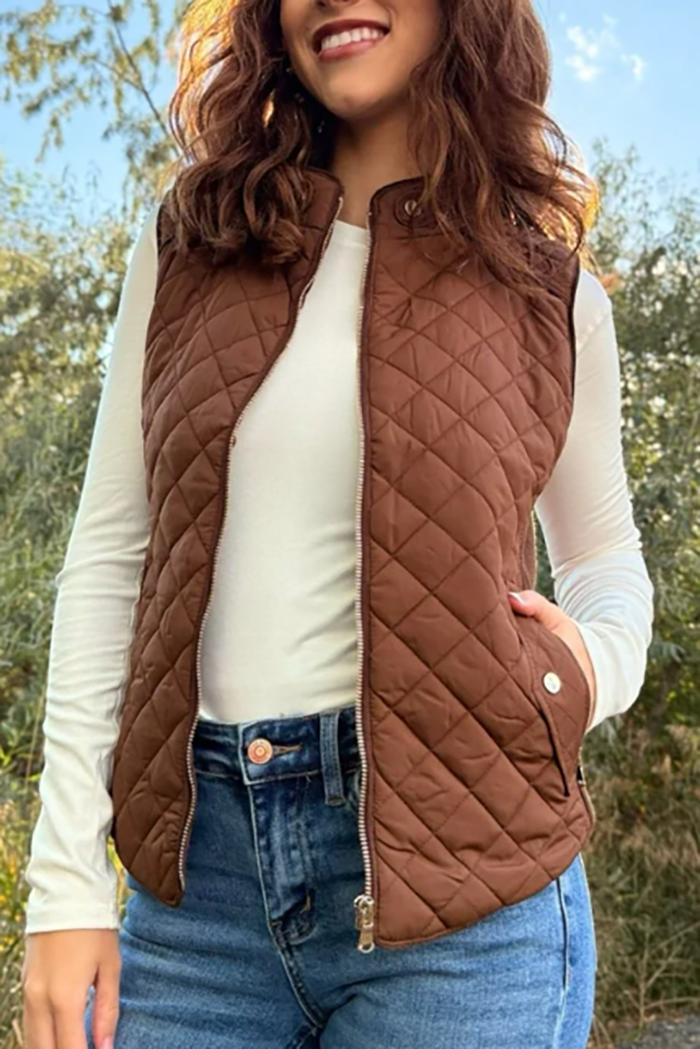 Casual Zipper Quilted Vest