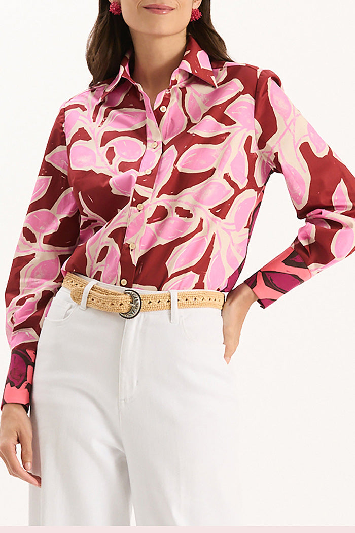 Casual Leaves Print Shirt