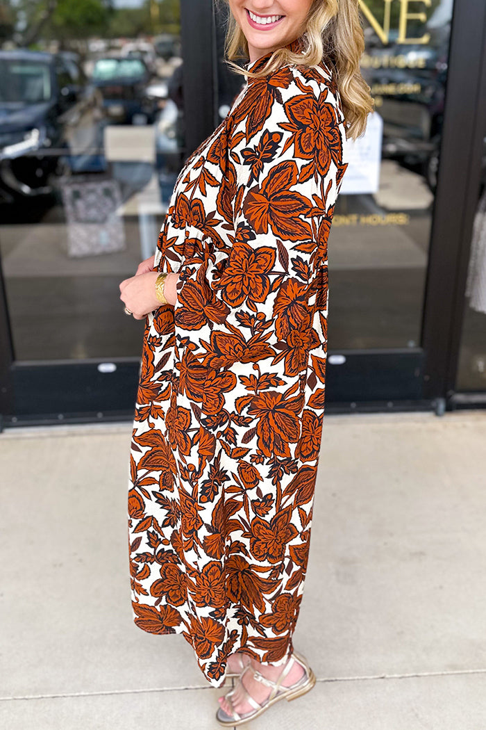 Casual Floral Pocket Dress