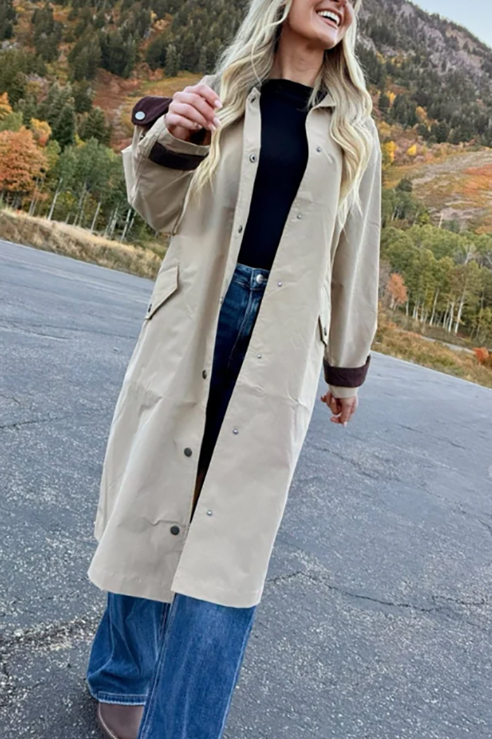 Casual Corduroy Patchwork Coat