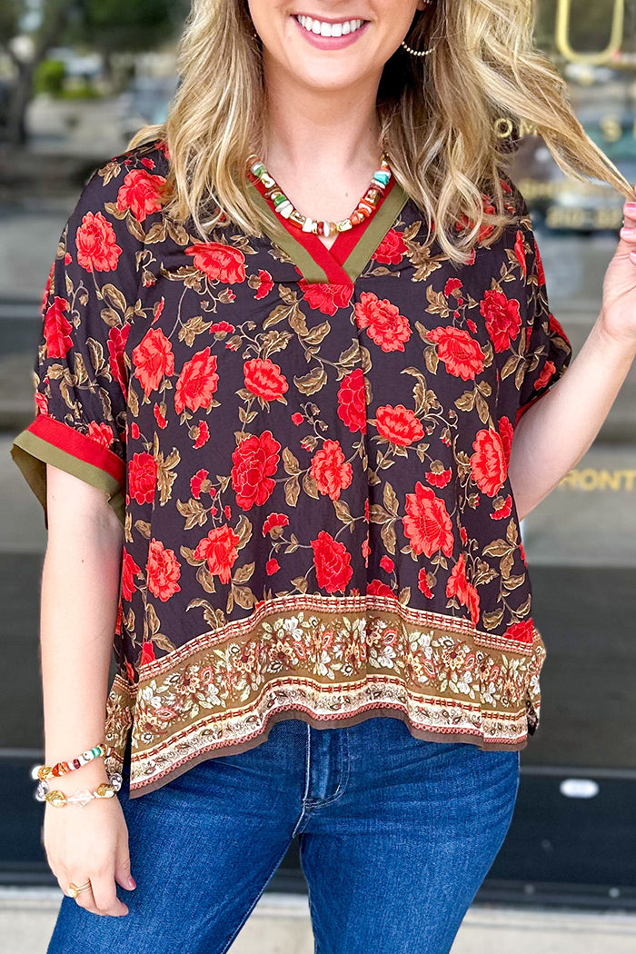 Casual Floral Pattern Top