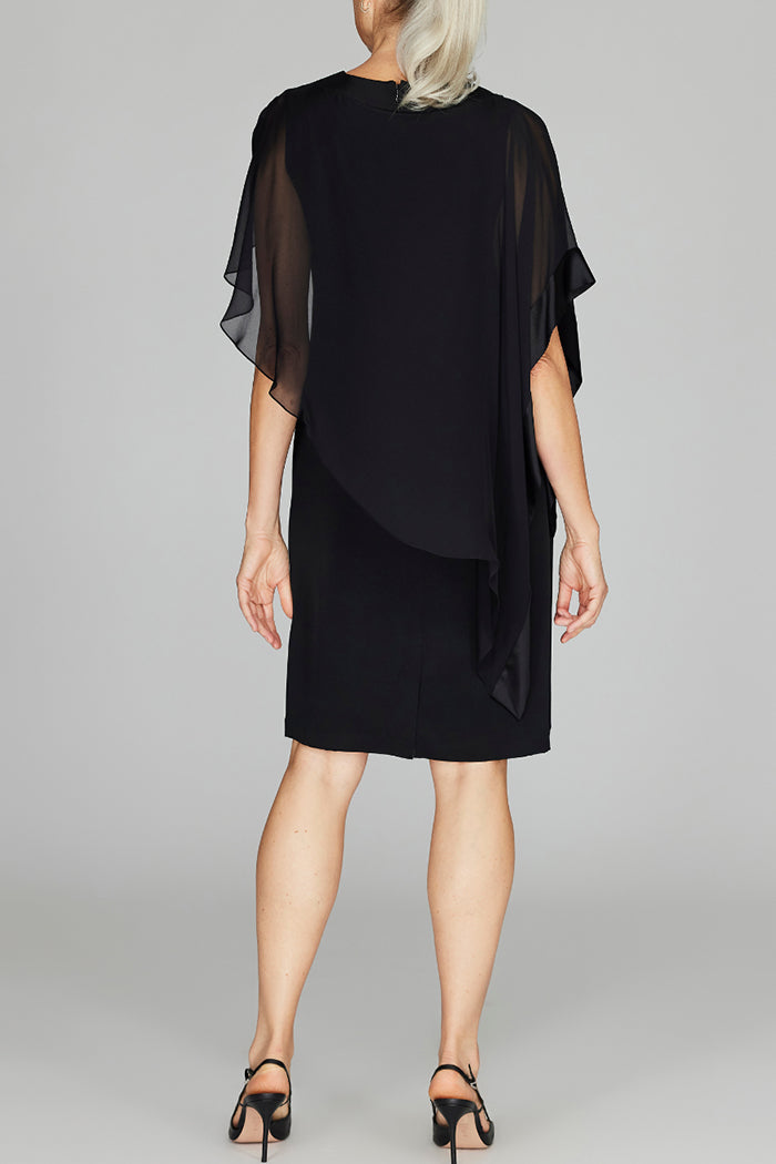 Cape Drape Side Sheath Dress