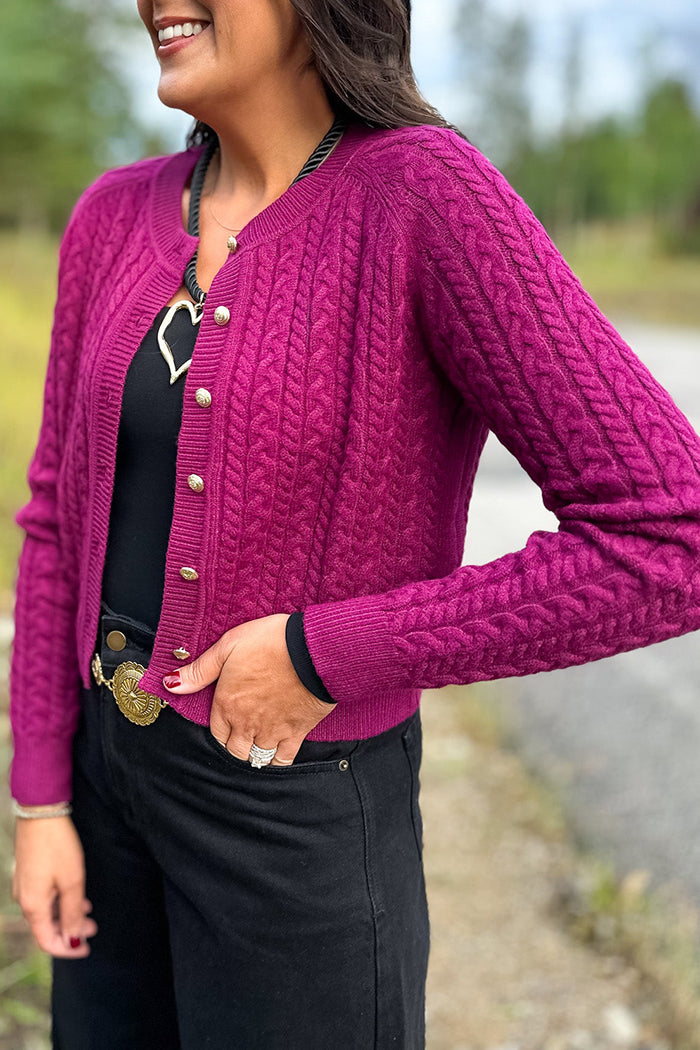 Casual Cable Knit Cardigan