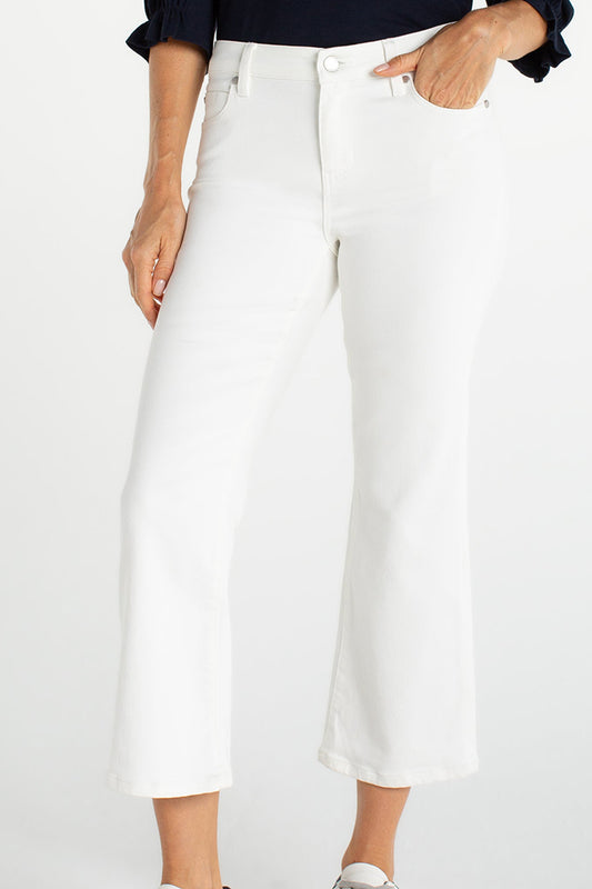 White Cropped Flare Jeans