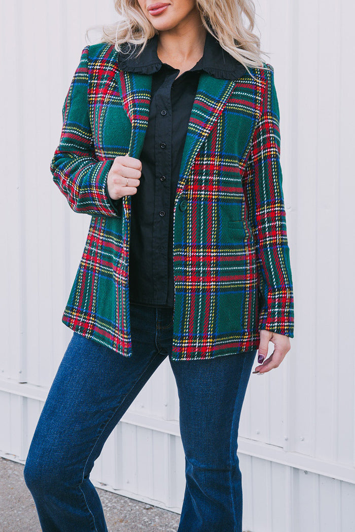 Pocketed Vintage Tartan Blazer