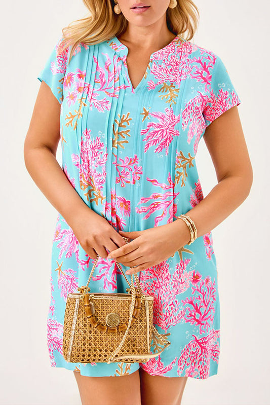 Casual Pleated Floral Dress