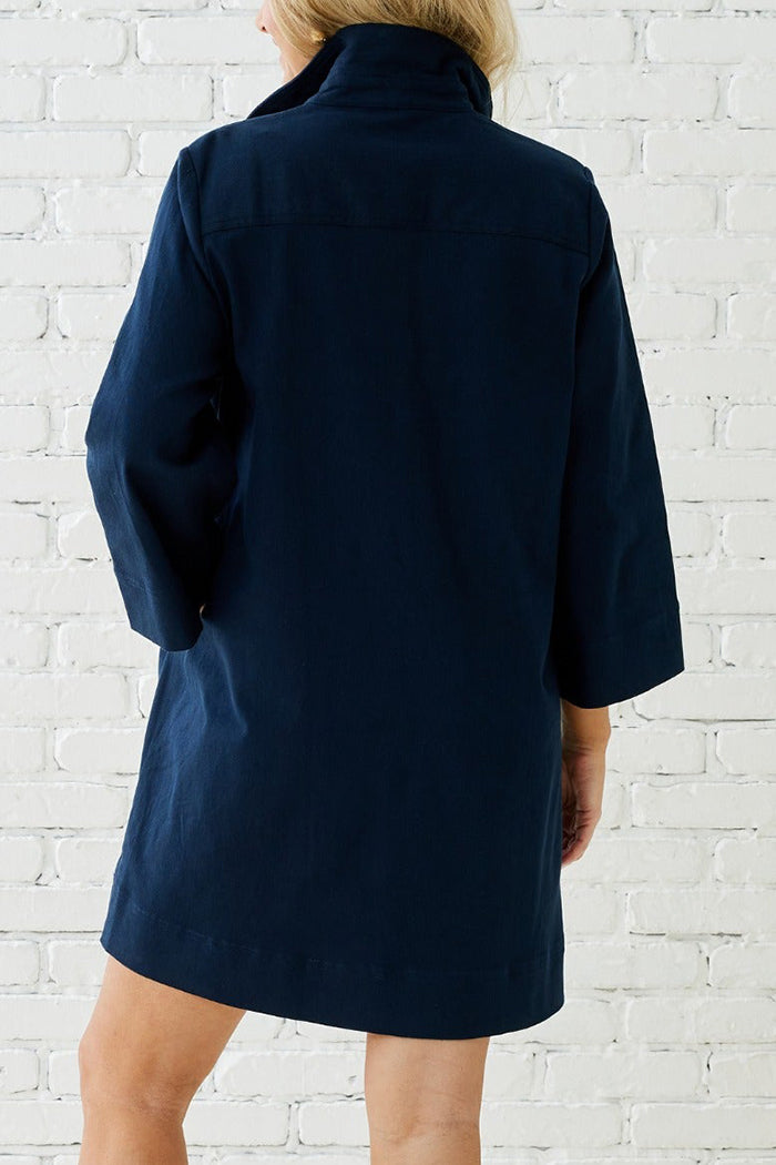 Golden Button Pocket Dress