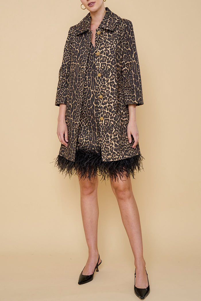 Animal Print Pocket Coat