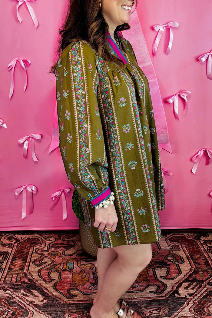 Long Sleeves Lovely Floral Dress