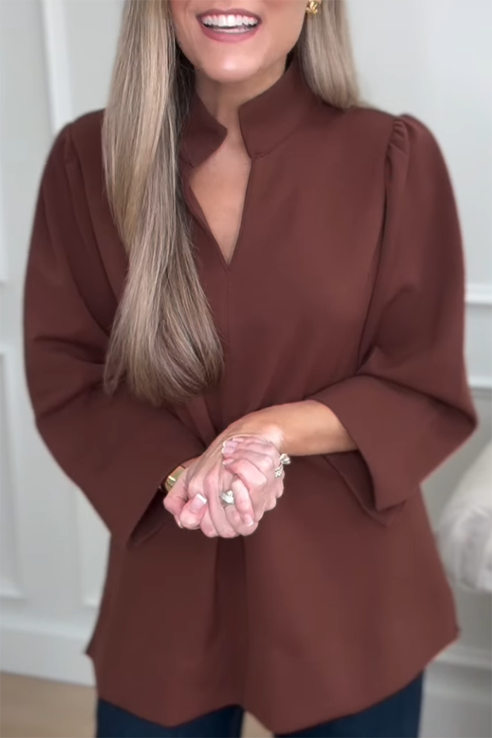 V-Neck Puff Sleeve Top