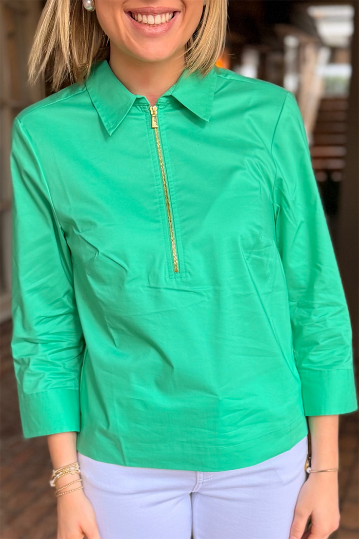 3/4 Sleeve Half Zip Top